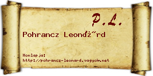 Pohrancz Leonárd névjegykártya